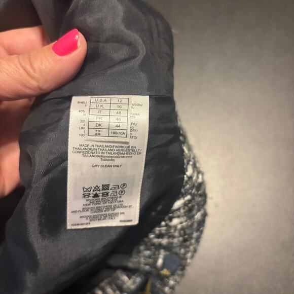 Brooks Brothers Wool Tweed Pleated Skirt Blue Green Mini Size 12 - Picture 6 of 8